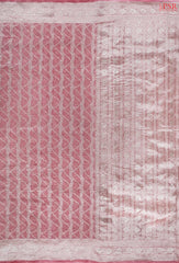Flamingo Pink Banaras Tissue Silk Saree