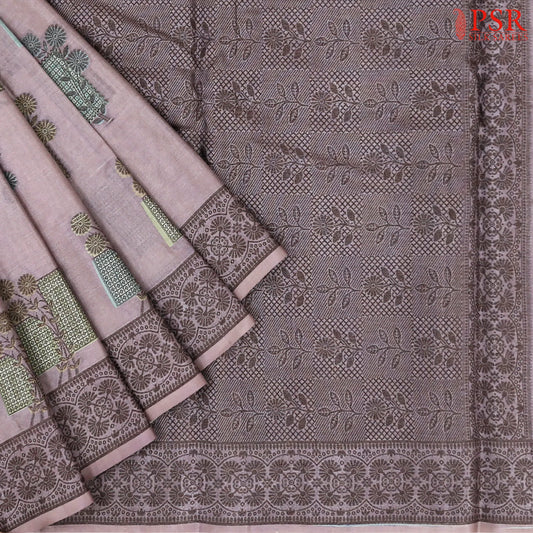 Dusty Lavender Banaras Tussar Silk Saree