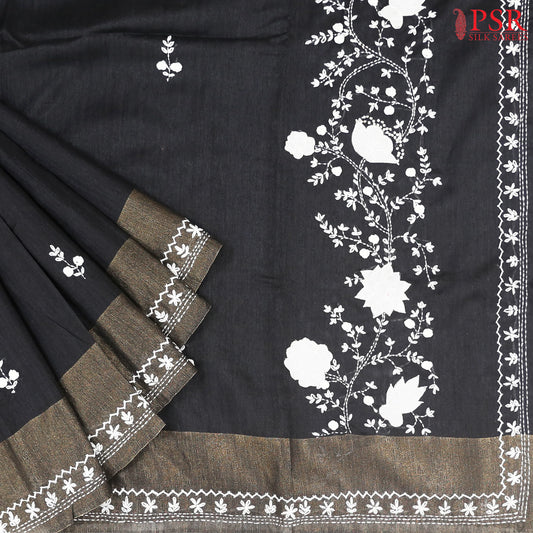 Black Green Silk Saree