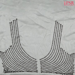 Zinc Grey Organza Laser Embroidery Saree