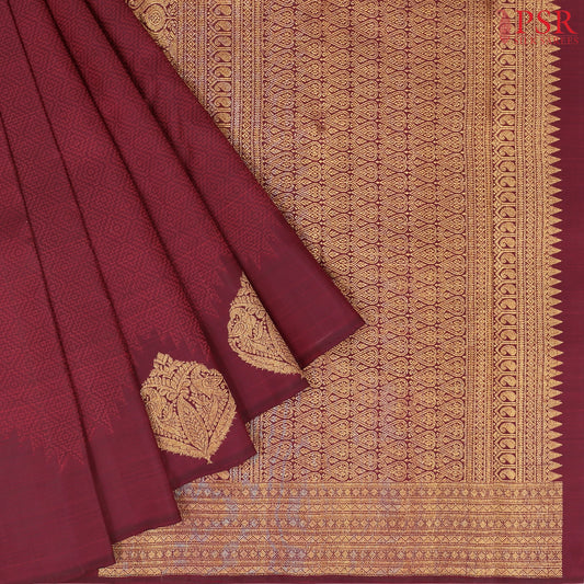 Bordeaux Maroon Kanchipuram Silk Saree