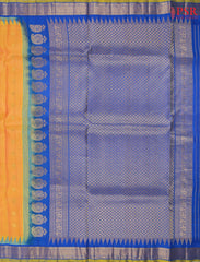 Melon Yellow Gadwal Silk Saree