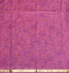 Floral Orange Chiniya Silk Saree