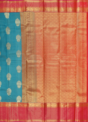 Dark Turquoise Fancy Kanchipuram Silk Saree