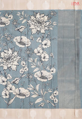 Steel Grey Semi Tussar Saree