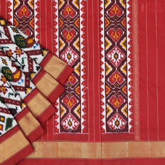 Grey Pochampally Silk Ikat Saree