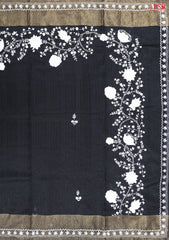 Black Green Silk Saree