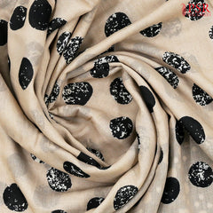 Beige Mul Printed Cotton Saree