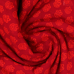 Burgundy Cotton Print Running Material
