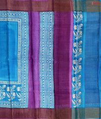 Bondi Blue Tussar Silk Saree