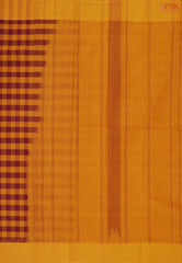 Maroon & Mustard Orange Kanchi Cotton Saree