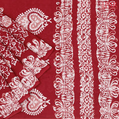 Cherry Red Silk Cotton Saree