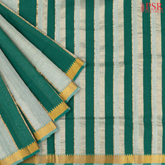 Green & Beige Mangalagiri Cotton Saree