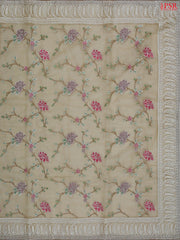 Tan Organza Embroidery Saree