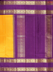 Amber Yellow Kanchipuram Silk Saree
