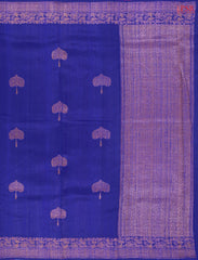Royal Blue Banaras Jute Silk Saree