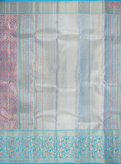 Lilac Lavender Kanchipuram Jacquard Tissue Silk Saree