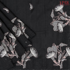 Black Kosa Embroidery Saree