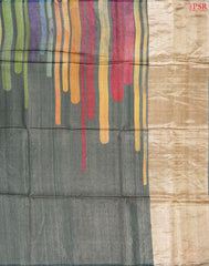 Hunter Green Kadhi Tussar Tissue Silk Saree