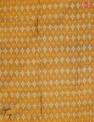 Dark Olive Yellow Pochampally Silk Cotton Dress Material