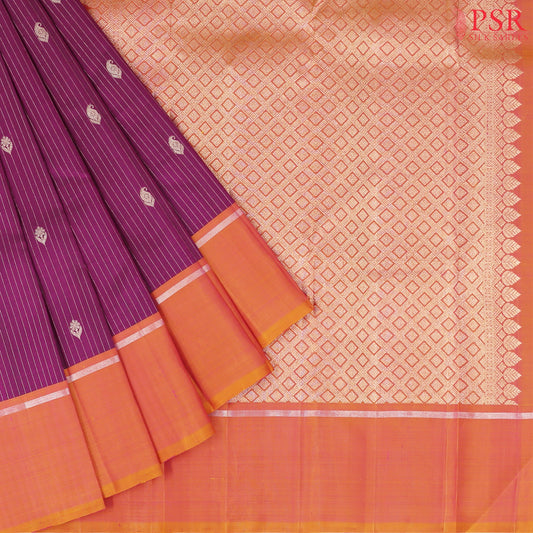 Mulberry Purple Kanchipuram Silk Saree