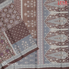 Rosewood Brown Semi Dupion Dress Material