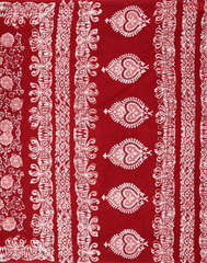 Cherry Red Silk Cotton Saree