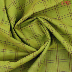 Chartreuse Green Mangalagiri Cotton Saree