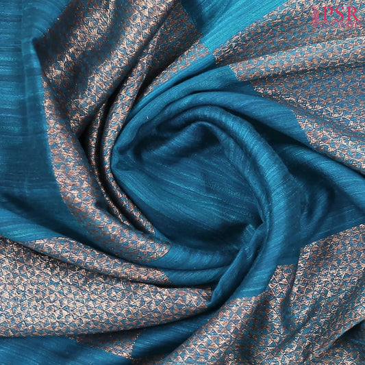 Peacock Blue Banaras Jute Silk Saree