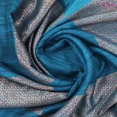 Peacock Blue Banaras Jute Silk Saree