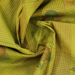 Olive Chartreuse Kovai Cotton Saree