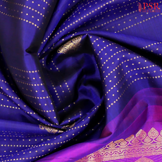 Dark Blue Kanchipuram Silk Saree