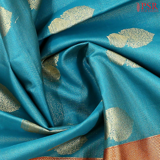 Dark Turquoise Fancy Kanchipuram Silk Saree