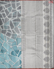 Cerulean Blue & Grey Kanchipuram Silk Saree