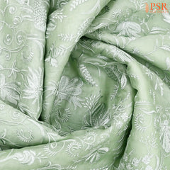 Sage Green Organza Embroidery Saree