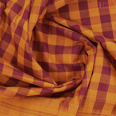Maroon & Mustard Orange Kanchi Cotton Saree