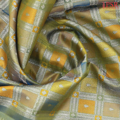 Olive Multicolor Kanchipuram Jacquard Silk Saree