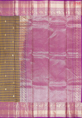 Dark Blue & Mustard Fancy Kanchipuram Silk Saree