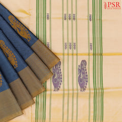 Peacock Blue Vazhainaar Silk Saree