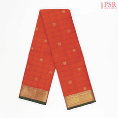 Saffron Kanchipuram Silk Saree
