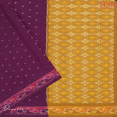 Dark Olive Yellow Pochampally Silk Cotton Dress Material