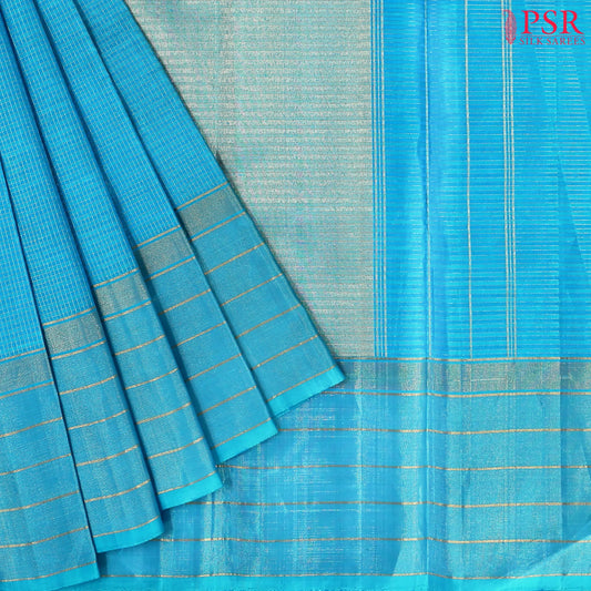 Cerulean Blue Kanchipuram Silk Saree