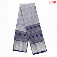 Cool Grey Kanchipuram Jacquard Silk Saree