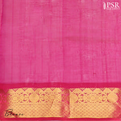 Blue & Magenta Cotton Silk Saree