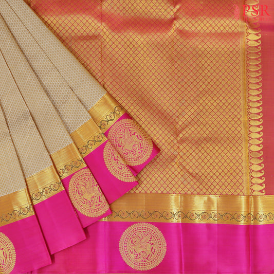 Tan Kanchipuram Silk Saree