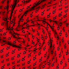 Red Cotton Print Running Material
