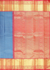 Cerulean Blue Kanchipuram Jacquard Silk Saree