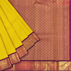 Olive Yellow Kanchipuram Silk Saree