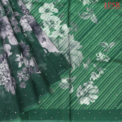 Dark Green Organza Embroidery Saree