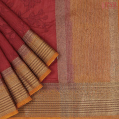 Dark Red Bamboo Silk Sarees